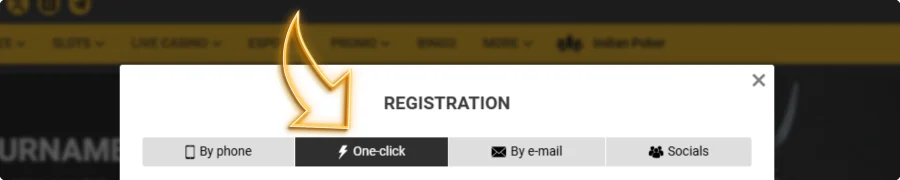 Select 'One Click' registration